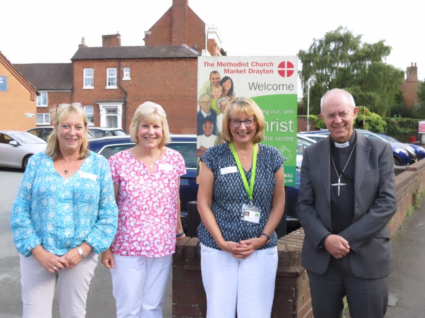 Julia Farrant, CAP Life Skills Coach, Ali Doulton, CAP Job Club and Money Skills Coach and Carolyn Lawrence, CAP Manager meet Justin Welby