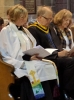 Rev Catherine McBride pictured here with Christopher Corbet, Patron and his wife