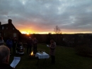 the sun rises as we celebrate communion